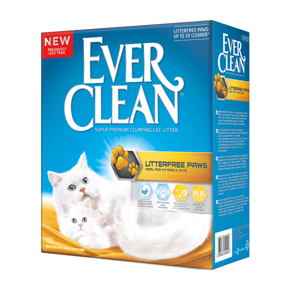 Наполнитель Ever Clean Litter Free Paws для туалета кошек комкующийся (желтая полоска)