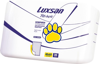 Пеленки Luxsan для животных 40x60 см, 30 шт (100% целлюлоза)
