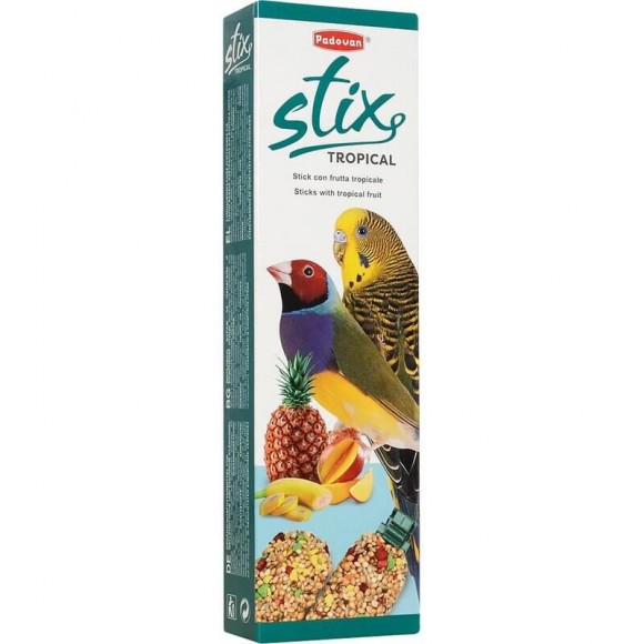 Лакомство Padovan Stix Tropical палочки фруктовые для попугаев и экзотических птиц (80г)