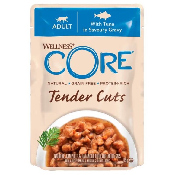 Консервы для кошек Core Tender Cuts из тунца нарезка в соусе 24 шт