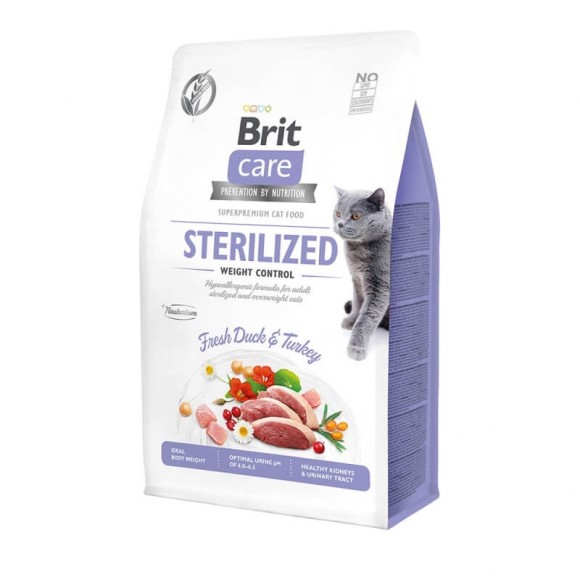 Корм Brit Care Cat GF Sterilized Weight Control контроль веса для стерилизованных кошек