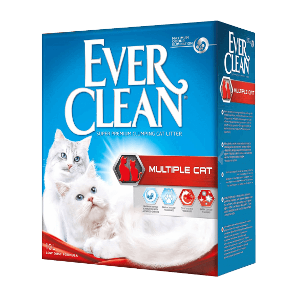 Наполнитель Ever Clean Multiple Cat для туалета кошек для нескольких кошек комкующийся (красная полоска)