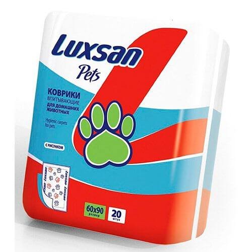 Коврик Luxsan Premium для кошек и собак 60x90 см 20 шт (с рисунком)