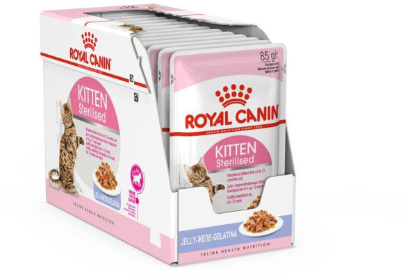 Консервы Royal Canin Kitten Sterilised для стерилизованных котят кусочки в желе 12 шт
