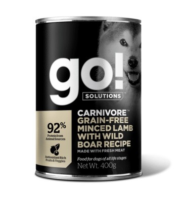 Консервы GO! Carnivore Grain Free Minced Lamb with Wild Boar DF беззерновые для собак (с рубленым мясом ягненка и дикого кабана)