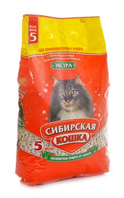 Впитывающий наполнитель Сибирская кошка "Экстра"для длинношерстных кошек
