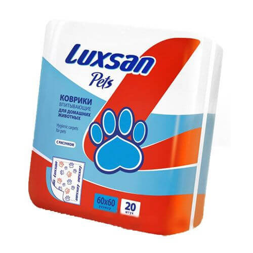 Коврик Luxsan Premium для кошек и собак 60x60 см 20 шт (с рисунком)