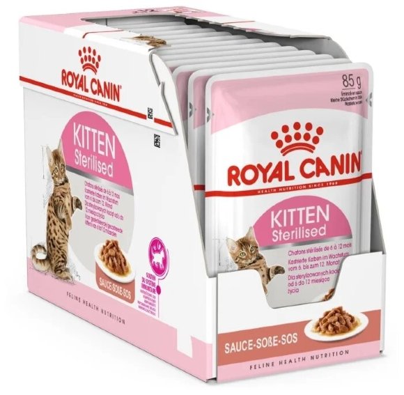 Консервы Royal Canin Kitten Sterilised для стерилизованных котят кусочки в соусе 12 шт