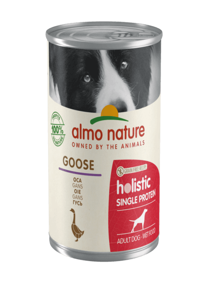Консервы Almo Nature для собак с чувствительным пищеварением с гусятиной (монобелковый рацион)