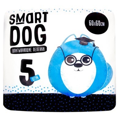 Пелёнки впитывающие Smart Dog для собак 60х60 см (5 шт)