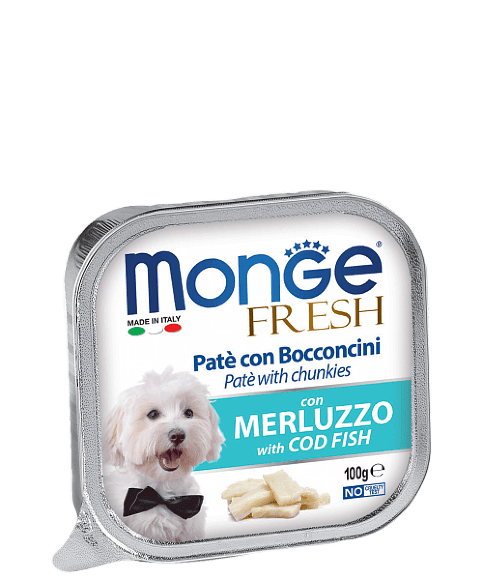 Консервы Monge Dog Fresh для собак паштет с треской (32 шт)