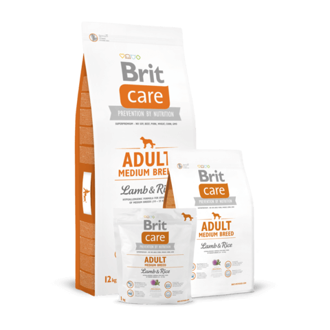 Корм Brit Care Adult Medium Breed Lamb & Rice для взрослых собак средних пород