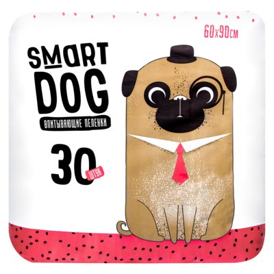 Пелёнки впитывающие Smart Dog для собак 60х90 см (30 шт)
