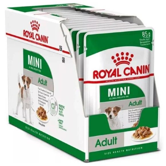 Консервы Royal Canin Mini Adult для взрослых собак мелких пород кусочки в соусе 12 шт