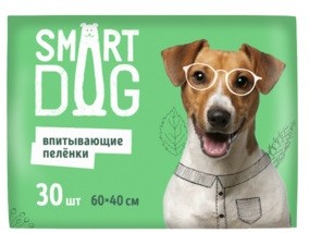 Пелёнки впитывающие Smart Dog для собак 60х40 см (30 шт)