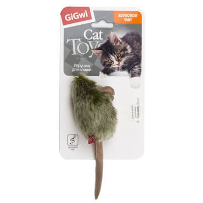 Игрушка GiGwi мышка со звуковым чипом 8 см
