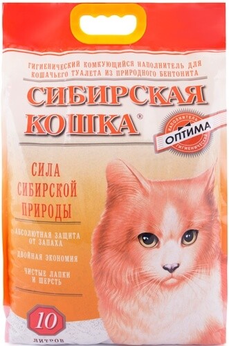 Комкующийся наполнитель Сибирская кошка "Оптима" 