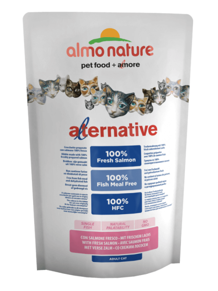 Корм Almo Nature Alternative со свежим лососем для кошек (55% мяса)