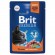 Паучи Brit для взрослых стерилизованных кошек с лососем в соусе 14 шт