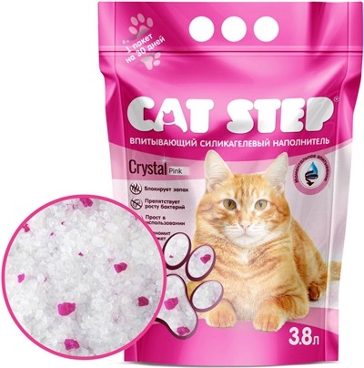 Наполнитель Cat Step Crystal Pink для туалета кошек