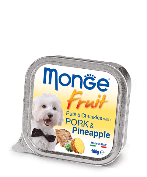 Консервы Monge Dog Fruit для собак паштет из свинины с ананасом (32 шт)