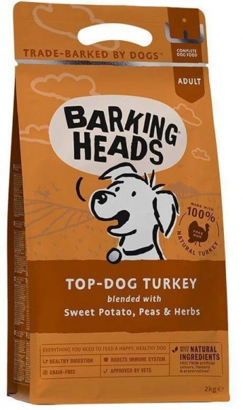 Корм беззерновой Barking Heads Top Dog Turkey бесподобная индейка для собак (с индейкой и бататом)