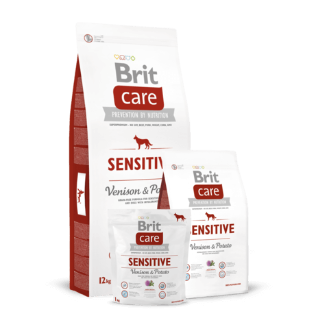 Корм Brit Care Sensitive с олениной и картофелем для собак с чувствительным пищеварением
