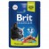 Паучи Brit для взрослых кошек с ягненком и говядиной в соусе 14 шт