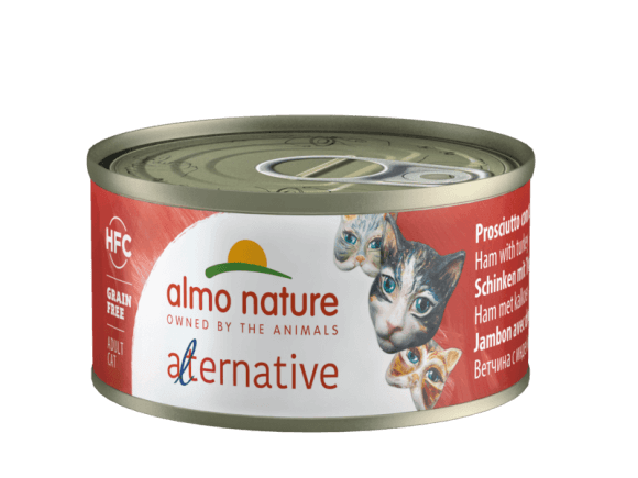 Kонсервы Almo Nature Alternative для кошек (ветчина и индейка) 24 шт