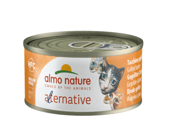 Kонсервы Almo Nature Alternative для кошек (индейка гриль) 24 шт