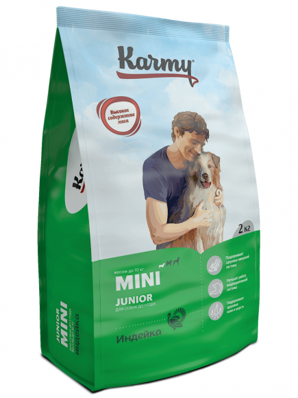 Корм Karmy Mini Junior для щенков мелких пород (индейка)