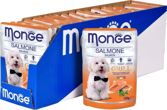 Корм Monge Dog Grill Pouch для собак (лосось) 24 шт