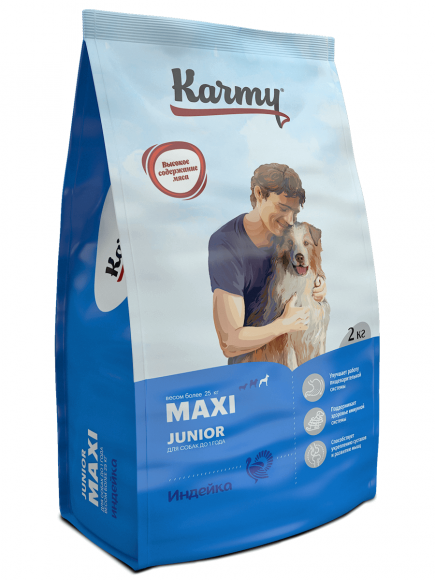 Корм Karmy Maxi Junior для щенков крупных пород (индейка)