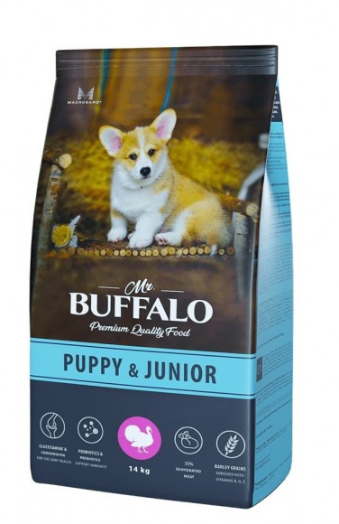 Корм Mr.Buffalo Puppy & Junior для щенков и юниоров (индейка)