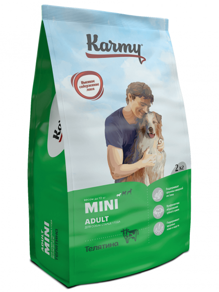 Корм Karmy Mini Adult для собак мелких пород (телятина)