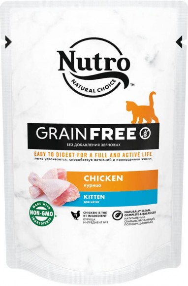 Влажный корм Nutro для котят с курицей (пауч) 24шт
