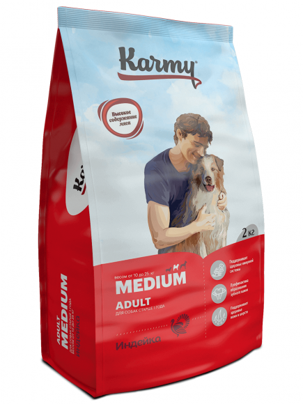 Корм Karmy Medium Adult для собак средних пород (индейка)