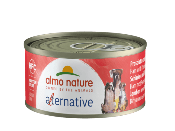 Консервы Almo Nature Alternative для собак ветчина и пармезан (55% мяса)
