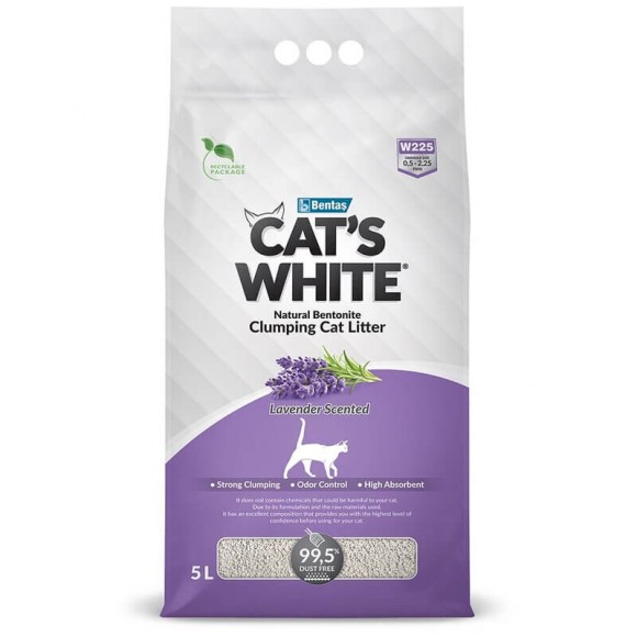 Комкующийся наполнитель Cat's White Lavender для кошачьего туалета с ароматом лаванды
