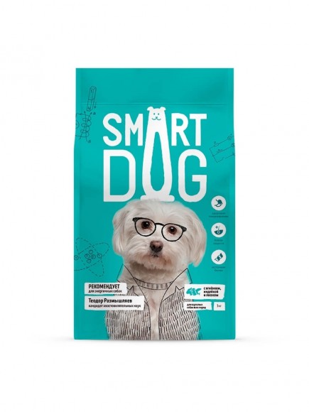 Корм Smart Dog для взрослых собак (с ягнёнком, лососем, индейкой)