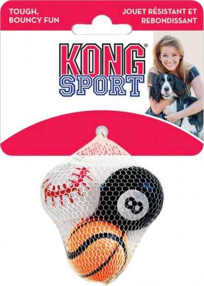 Игрушка для собак Kong Air Sport Balls "Теннисный мяч" очень маленький (в упаковке 3 шт) 4 см