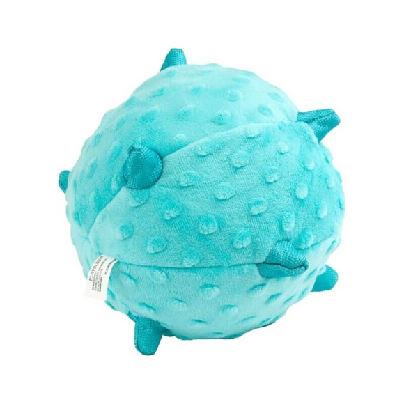 Сенсорный плюшевый мяч Playology Puppy Sensory Ball для щенков средних и крупных пород с ароматом арахиса, голубой, 15 см