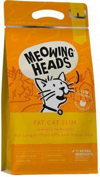 Корм Meowing Heads Fat Cat Slim худеющий толстячок для кошек с избыточным весом (с курицей и лососем)
