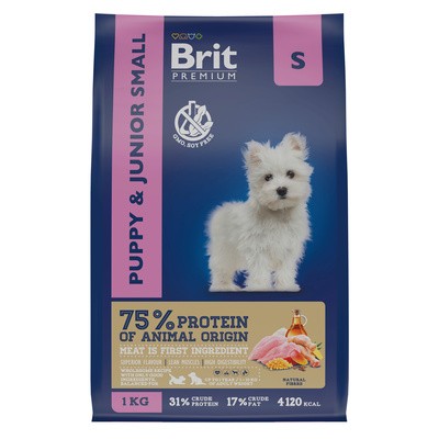 Корм Brit Premium By Nature Junior для щенков и для молодых собак мелких пород