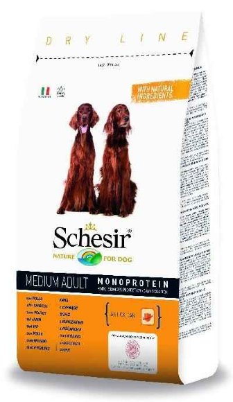 Корм Schesir Medium Adult для собак средних пород (курица)