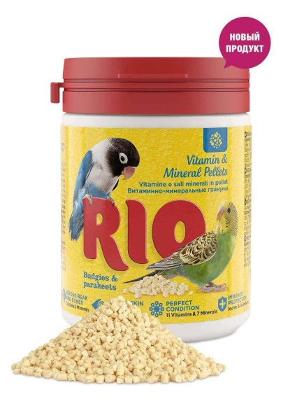 Гранулы RIO витаминно-минеральные для волнистых и средних попугаев