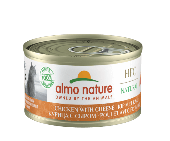 Консервы Almo Nature для кошек с курицей и сыром (75% мяса)
