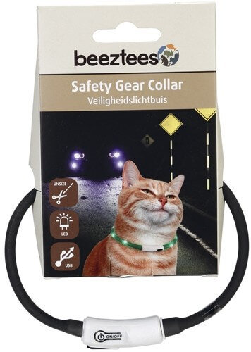 Ошейник Beeztees для кошек силиконовый светящийся с USB 35 см