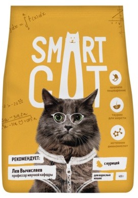 Корм Smart Cat для взрослых кошек (с курицей)