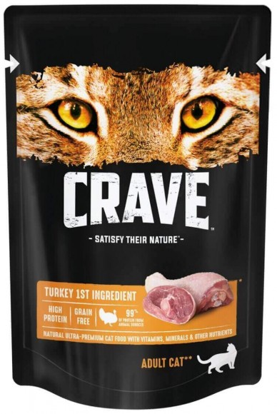 Паучи Crave для взрослых кошек 24 шт (индейка)